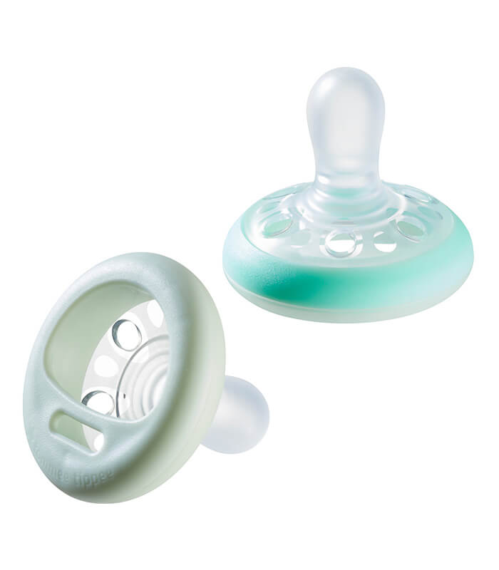Tommee Tippee Breast-Like Night Soother, 0-6 months, 2 units