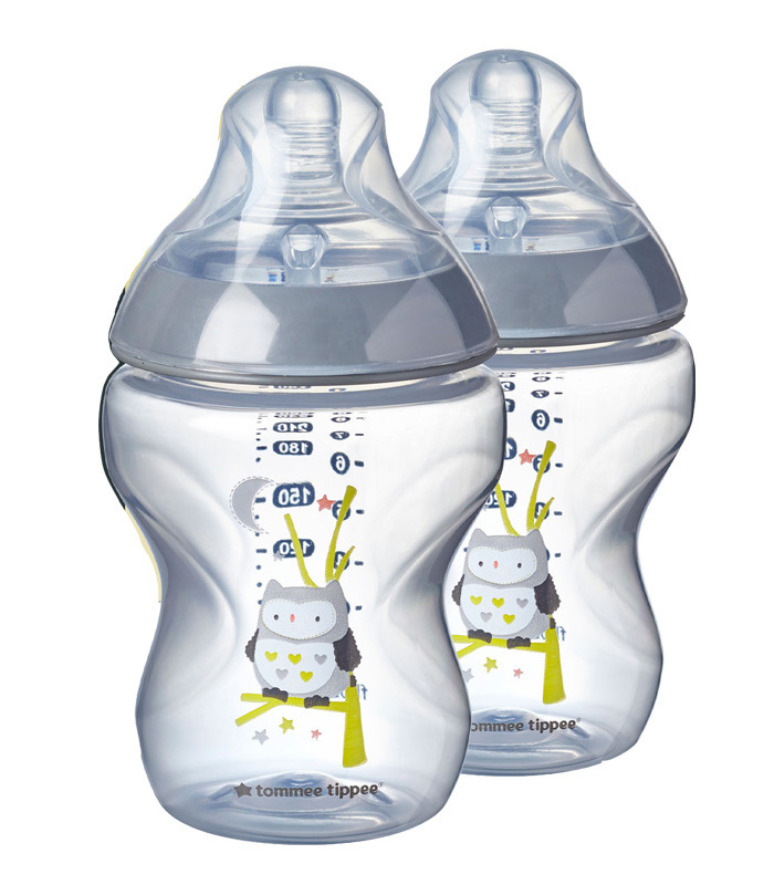 Tommee Tippee Closer to Nature Bottles 260 ml x2 Decorated Owl